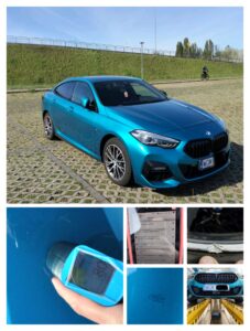 Sprawdzanie stanu technicznego samochodu BMW – pomiary grubości lakieru na karoserii